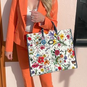 floral gucci tote bag